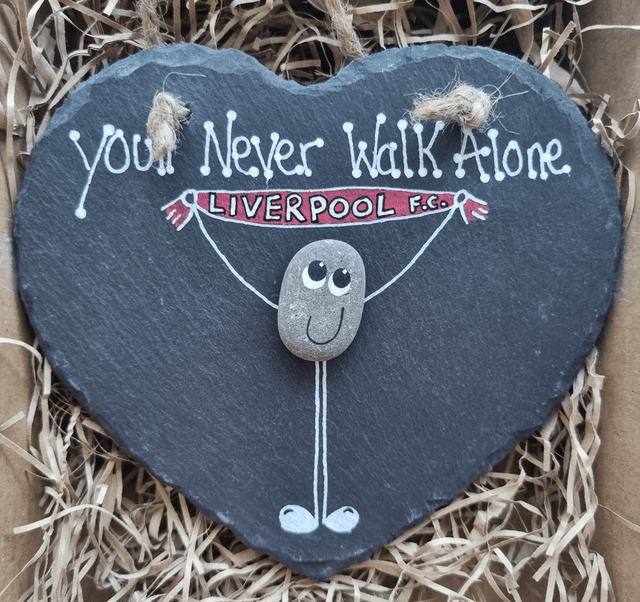 'You'll Never Walk Alone' Liverpool Fans Pebble Art Slate