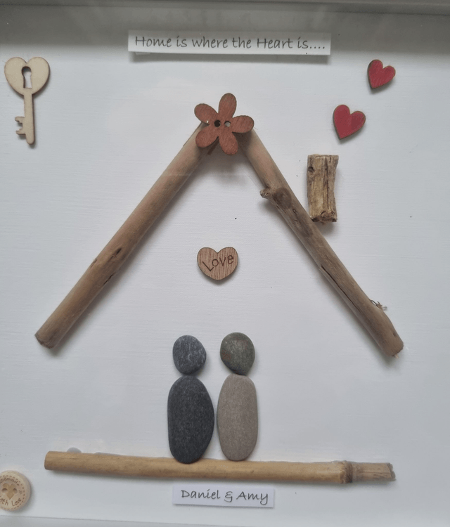 Irish Hand Crafted, Personalised, Pebble Art Housewarming Gift