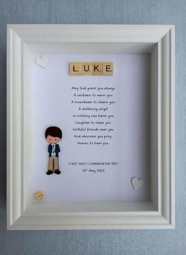 Hand Crafted, First Communion Personalised Gift