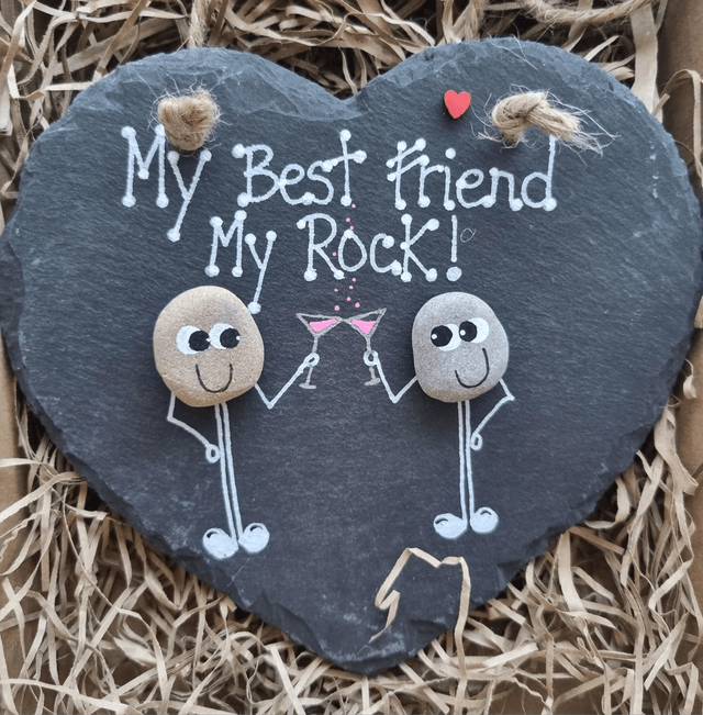 'My Best Friend, My Rock' Pebble Art Slate