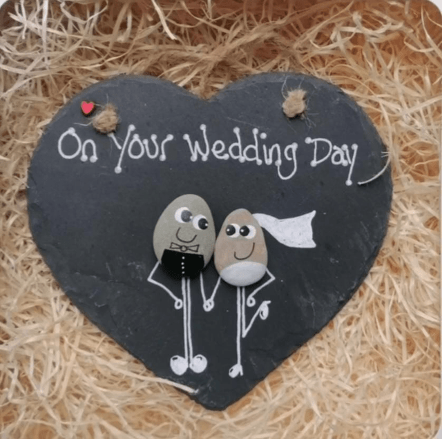 Wedding Pebble Art Slate