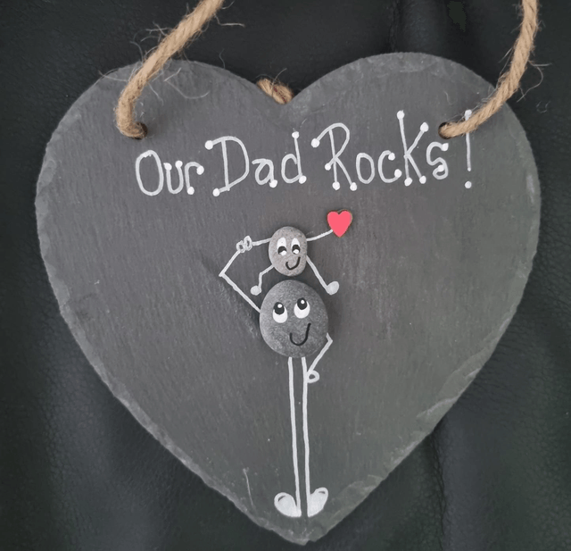 Father's Day 'Our Dad Rocks' Pebble Art Slate