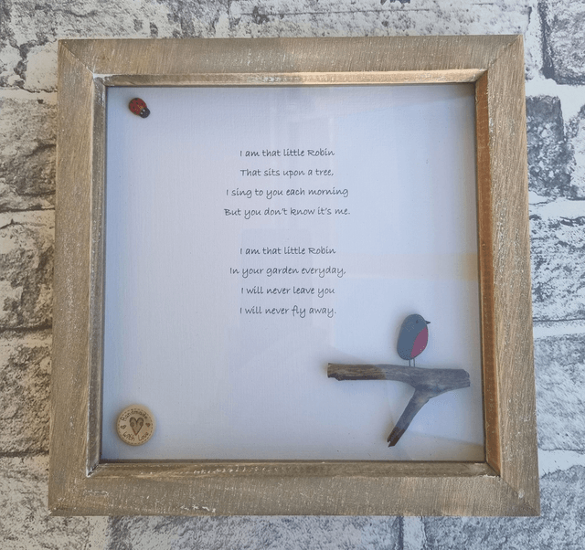 Irish, Hand Crafted, Personalised Pebble Art Picture in Memory of a Loved One 