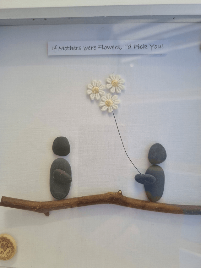 Irish, Hand crafted. Personalised, Pebble Art Frame for Mothers, Daughters, Friends or Sisters