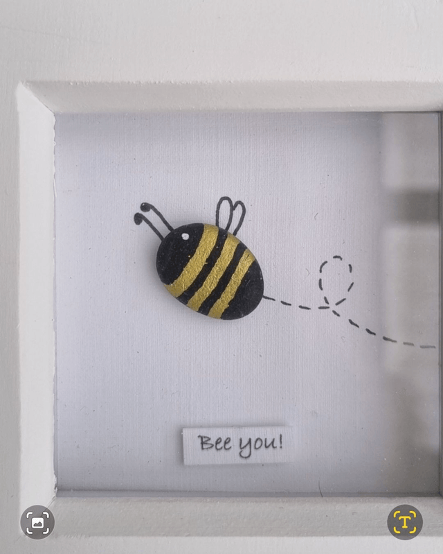 'Bee You' Irish Hand Crafted Pebble Art Bee Picture