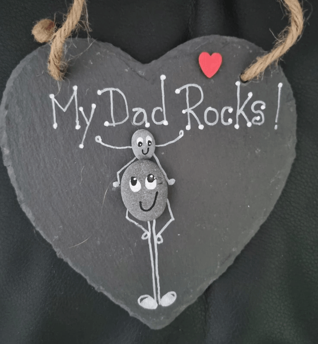 Father's Day 'Our Dad Rocks' Pebble Art Slate